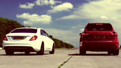 Lupta greilor cu motoare V8 biturbo - S63 AMG vs. Cayenne Turbo S. VIDEO