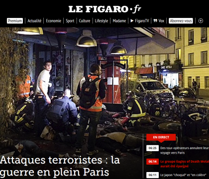 Atentatele de la Paris, pe prima pagina a presei europene. "Barbaria terorista a atins o etapa istorica" Atentatele de la Paris, pe prima pagina a presei europene. "Barbaria terorista a atins o etapa istorica"