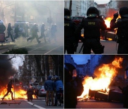 Lupte de strada in Leipzig: 69 de politisti au fost raniti in urma unor ciocniri intre antifascisti si neonazisti. FOTO Lupte de strada in Leipzig: 69 de politisti au fost raniti in urma unor ciocniri intre antifascisti si neonazisti. FOTO