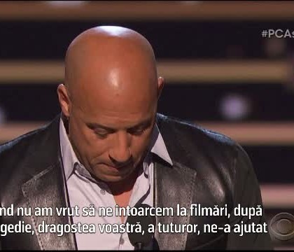 Lacrimi si emotie la premiile People\'s Choice. Omagiul adus de Vin Diesel actorului Paul Walker Lacrimi si emotie la premiile People\'s Choice. Omagiul adus de Vin Diesel actorului Paul Walker