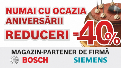 (P) BOSCH SIEMENS: aniversam 16 ani - reduceri la tot pana la 40%! (P) BOSCH SIEMENS: aniversam 16 ani - reduceri la tot pana la 40%!
