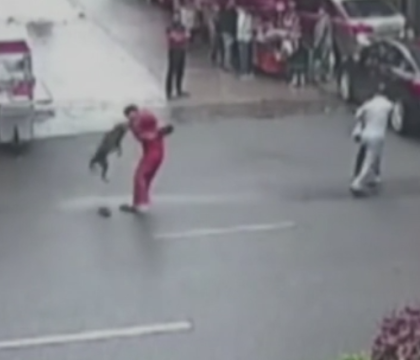 Panica intr-o piata din China. Politistii au impuscat un caine care a atacat 20 de persoane - VIDEO