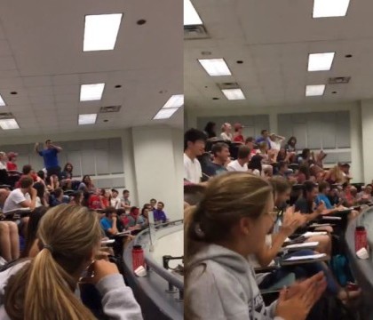 Gestul acestui student i-a adus lui si colegilor sai nota 10 la examen. Ce pariu a pus cu profesorul. VIDEO
