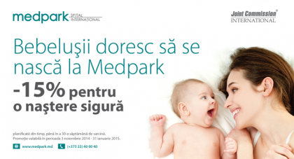 (P) " Bebelusii doresc sa se nasca la Medpark", in conditii avantajoase
-15% pentru o nastere sigura (P) " Bebelusii doresc sa se nasca la Medpark", in conditii avantajoase
-15% pentru o nastere sigura