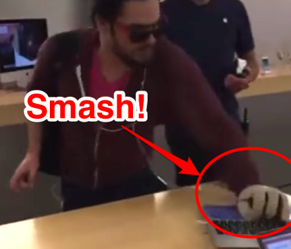 A intrat intr-un magazin Apple si a distrus tot ce i-a aparut in cale. La cat se ridica paguba. VIDEO A intrat intr-un magazin Apple si a distrus tot ce i-a aparut in cale. La cat se ridica paguba. VIDEO