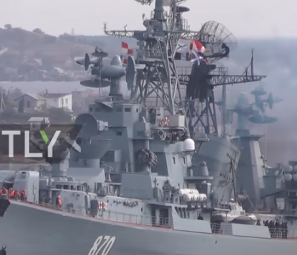 Rusia a trimis un distrugator, puternic inarmat, din Crimeea catre Siria - VIDEO