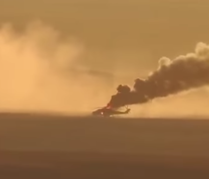 Statul Islamic anunta ca a distrus un elicopter rus in centrul Siriei. Observatorul pentru Drepturile Omului confirma - VIDEO