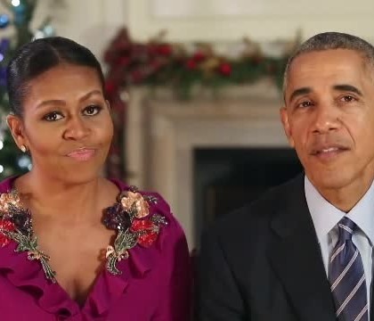 Ultimul mesaj de Craciun al familiei Obama, in calitate de presedinte SUA si Prima Doamna