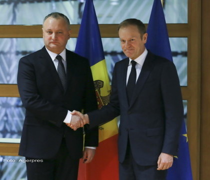 Dodon, dupa intrevederea cu Tusk: Am propus negocieri trilaterale UE, Republica Moldova, Federatia Rusa