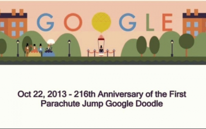 AndrÃ©-Jacques Garnerin, autorul primului salt cu parasuta, este celebrat printr-un Google Doodle