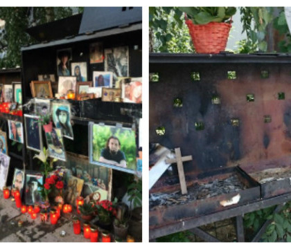 Altarul ridicat in memoria victimelor Colectiv a fost vandalizat: "Indivizi fara scrupule calca in picioare memoria copiilor"