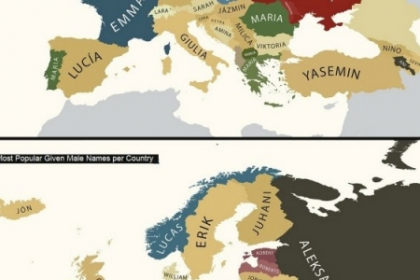 Harta celor mai populare nume de nou nascuti din Europa. Vezi cele mai comune nume moldovenesti Harta celor mai populare nume de nou nascuti din Europa. Vezi cele mai comune nume moldovenesti