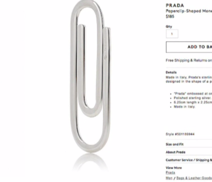 Prada a lansat agrafele de argint pentru prins hartia. Pretul este echivalentul a 13.000 de agrafe normale