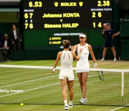 Halep-Konta, in "sferturi" la Wimbledon 7-6 (2), 6-7 (5), 4-6. Simona a ratat sansa de a deveni noul numar 1 mondial