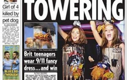 Reactii dure din partea The Sun, dupa ce doua tinere s-au costumat in turnurile gemene de Halloween