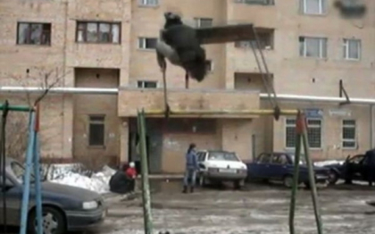 Un rus a indeplinit visul oricarui copil. Cum reuseste sa se dea peste cap cu leaganul. VIDEO Un rus a indeplinit visul oricarui copil. Cum reuseste sa se dea peste cap cu leaganul. VIDEO