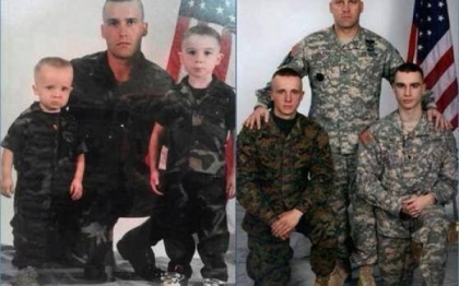 "Mi-au dat lacrimile." Un tata a pozat mandru dupa 20 de ani cu baietii sai soldati in armata SUA "Mi-au dat lacrimile." Un tata a pozat mandru dupa 20 de ani cu baietii sai soldati in armata SUA