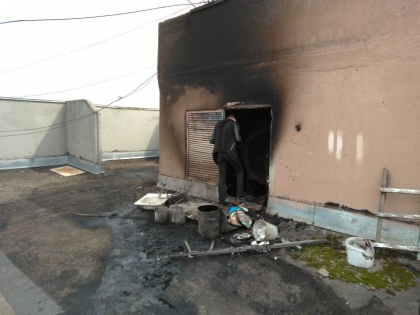 Incendiu la Ciocana: O debara de la etajul 16 al unui bloc de locuit, cuprinsa de flacari - FOTO