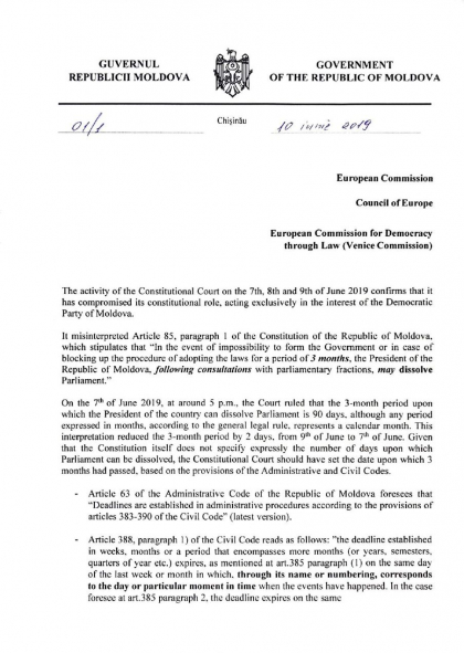 Maia Sandu saluta decizia Secretarului General al Consiliului Europei, de a solicita opinia Comisiei de la Venetia referitor la deciziile Curtii Constitutionale