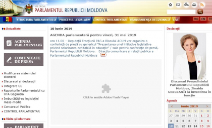 Site-ul oficial al Parlamentului s-a actualizat si recunoaste noua conducere. Zinaida Greceanii este noul presedinte al Legislativului
