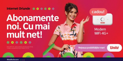 Cu abonamentele noi Internet ORIUNDE de la Unite, ai cel mai mult internet mobil inclus şi modem 4G cadou