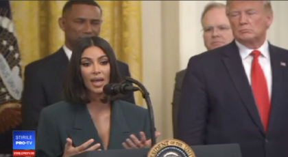 Kim Kardashian, discurs la Casa Alba despre reintegrarea fostilor detinuti in societate