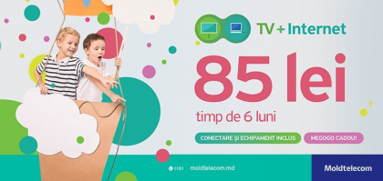 Televiziune digitala si Internet de mare viteza de la Moldtelecom la doar 85 lei pe luna