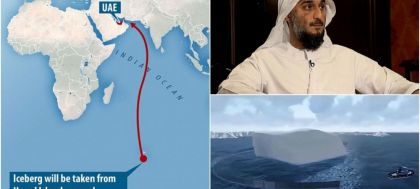 Motivul pentru care un seic miliardar vrea sa tracteze un iceberg din Antarctica pana in Emiratele Arabe, pe o distanta de 8.800 kilometri Motivul pentru care un seic miliardar vrea sa tracteze un iceberg din Antarctica pana in Emiratele Arabe, pe o distanta de 8.800 kilometri