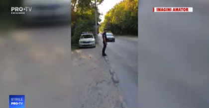 Ancheta de serviciu pe numele celor doi agenti de patrulare, care au fost surprinsi cum stau cu masina dosita in tufisuri pe o strada din capitala si opresc masini la intamplare