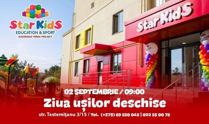 StarKids Botanica va invita pe 2 septembrie pentru Ziua Deschisa la Testemitanu 3/15! StarKids Botanica va invita pe 2 septembrie pentru Ziua Deschisa la Testemitanu 3/15!