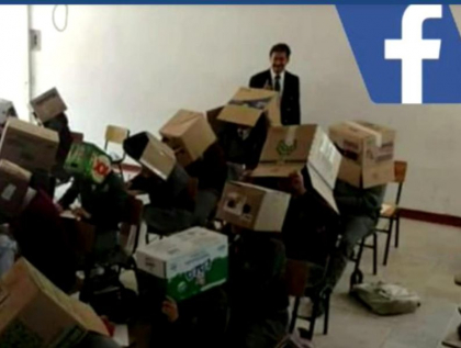 Metoda unui profesor din Mexic pentru ca elevii sa nu copieze la examene: le-a pus cutii de carton pe cap