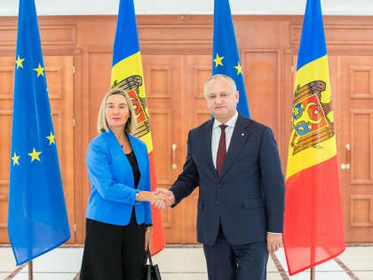 Igor Dodon a avut o intrevedere cu Federica Mogherini: "Am adresat multumiri conducerii Uniunii Europene pentru sprijinul multilateral constant pe care il acorda Republicii Moldova"