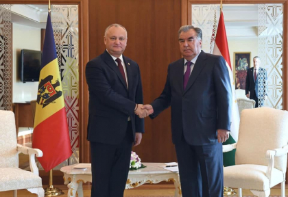 Igor Dodon, din nou, intr-o vizita oficiala. Seful statului s-a intalnit cu omologul sau din Tadjikistan. Despre ce au discutat oficialii - FOTO