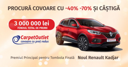 Procura covoare cu reducere de -40% -70% si CASTIGA AUTOMOBILUL VISURILOR TALE!