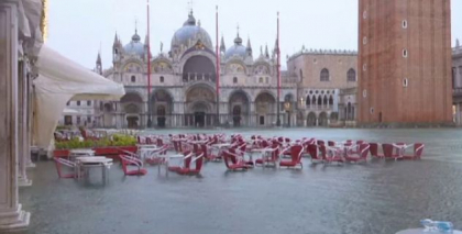 Venetia „inghitita” de ape. Cele mai grave inundatii din ultimii 50 de ani