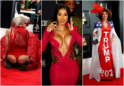 Tinute socante la Premiile Grammy. Ricky Rebel a venit in fundul gol, Joy Villa a avut rochie cu Donald Trump - GALERIE FOTO Tinute socante la Premiile Grammy. Ricky Rebel a venit in fundul gol, Joy Villa a avut rochie cu Donald Trump - GALERIE FOTO