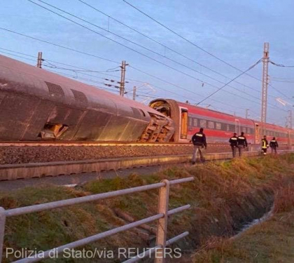 Italia: Un tren de mare viteza a deraiat; doi mecanici ar fi murit