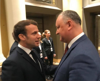 Igor Dodon l-a invitat pe Presedintele Frantei, Emmanuel Macron, intr-o vizita oficiala in Republica Moldova