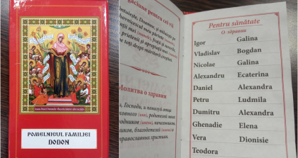  Pomelnicul personalizat al familiei Dodon, in toate bisericile din tara. Raspunsul oficial de la Presedintie - FOTO / DOC - ZdG.md