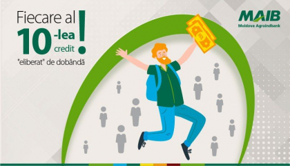 Uimitor. Fiecare al 10-lea credit este „eliberat” de dobanda doar la Moldova Agroindbank
