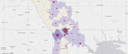 Harta cazurilor de coronavirus din Moldova in timp real