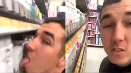 Un barbat s-a filmat in timp ce lingea diverse produse dintr-un supermarket: „Cui ii este frica de coronavirus?” - VIDEO