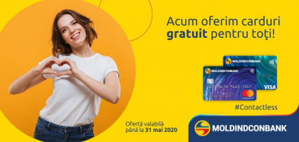 Acum Moldindconbank ofera carduri gratuite pentru toti!