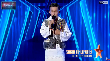 Romanii au talent 2020: Sabin Afilipoaei, concurentul de 10 ani care i-a emotionat pe toti cu vocea sa -VIDEO
