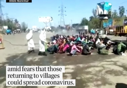 Cum se face dezinfectia in India. Imagini care au starnit furia oamenilor - VIDEO