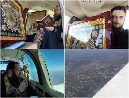 S-a rugat de la inaltime. Un episcop din tara si-a luat cateva icoane, a urcat intr-un avion si a facut inconjurul Moldovei: "Nadajduim ca acest drum al crucii aerian sa coboare Mila Domnului peste noi" - GALERIE FOTO S-a rugat de la inaltime. Un episcop din tara si-a luat cateva icoane, a urcat intr-un avion si a facut inconjurul Moldovei: "Nadajduim ca acest drum al crucii aerian sa coboare Mila Domnului peste noi" - GALERIE FOTO