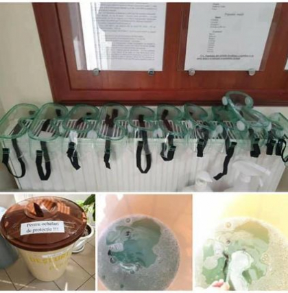 Ochelarii de protectie pentru medici - uscati pe caloriferele din spital, dupa ce sunt dezinfectati - FOTO 
