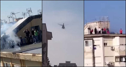 Paranghelii cu muzica la maxim, gratare incinse si artificii pe acoperisurile blocurilor, in Italia - VIDEO