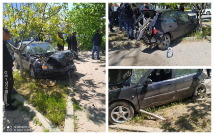Accident la Comrat. O masina a trecut la culoarea rosie a semaforului, a doborat un felinar si s-a izbit intr-un copac - GALERIE FOTO Accident la Comrat. O masina a trecut la culoarea rosie a semaforului, a doborat un felinar si s-a izbit intr-un copac - GALERIE FOTO