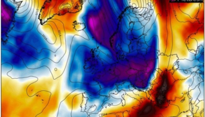 O masa de aer polar se indreapta spre Romania. Temperaturile pot scadea cu pana la 12 grade Celsius